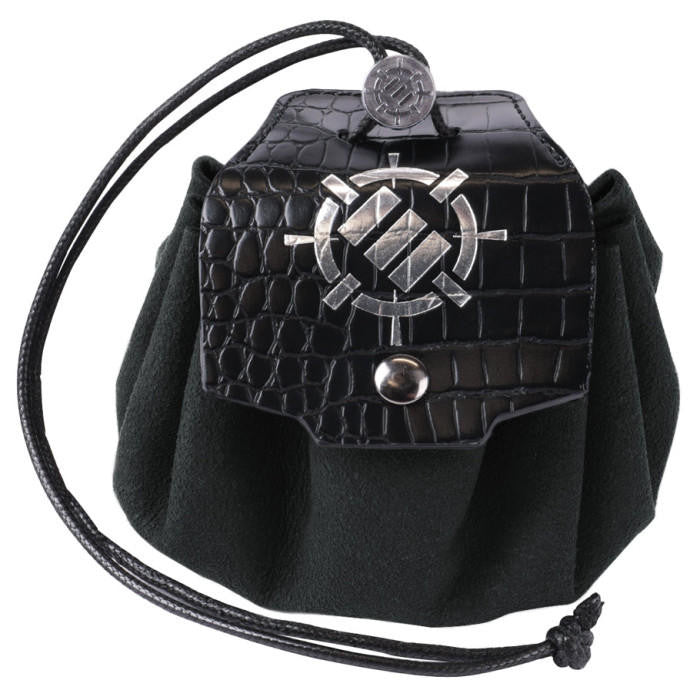 Enhance Gaming 7-Set Enhance: Enamel Dice Set with Drawstring Pouch Black